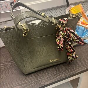 Steve Madden Olive Tote with Floral Scarf